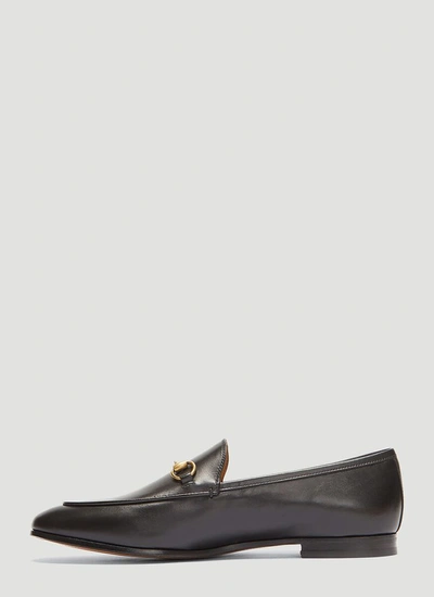 Shop Gucci Jordaan Horsebit Loafers In Black