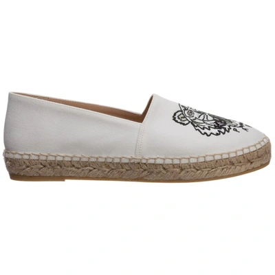 Shop Kenzo Tiger Embroidered Espadrilles In White