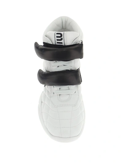 Shop Miu Miu High Top Sneakers In White