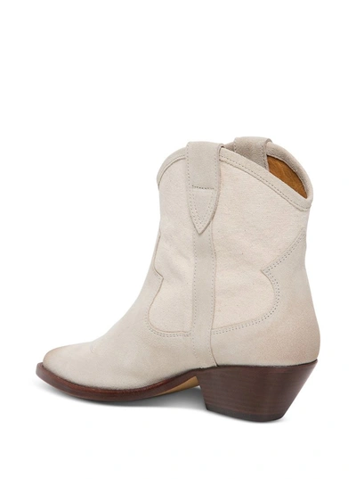 Shop Isabel Marant Demar Western Ankle Boots In Beige