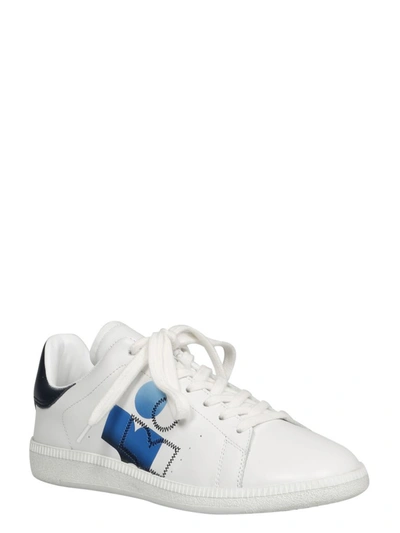 Shop Isabel Marant Logo Print Sneakers In White