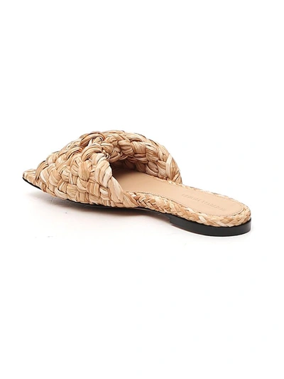 Shop Bottega Veneta Stretch Flat Sandals In Beige