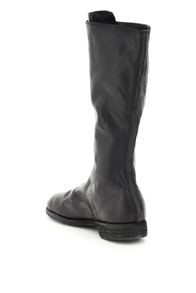 Shop Guidi 410 Front Zip Boots In Black