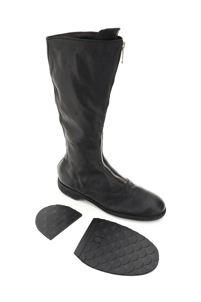 Shop Guidi 410 Front Zip Boots In Black