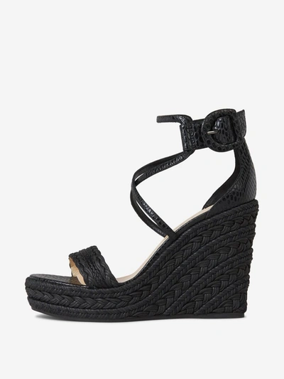 Shop Christian Louboutin Bodrum Wedge Sandals In Black