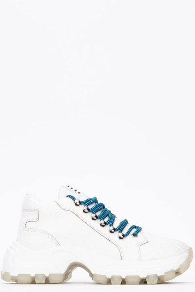 Shop Miu Miu Maxi Chunky Sole Sneakers In White