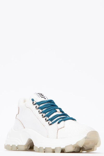 Shop Miu Miu Maxi Chunky Sole Sneakers In White