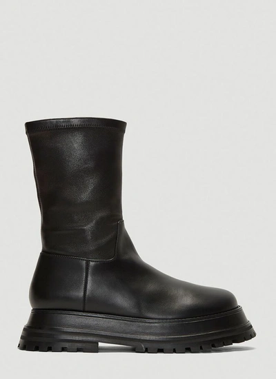 Shop Burberry Hurr Chunky Sole Zip In Black