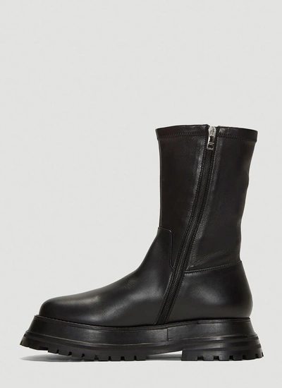 Shop Burberry Hurr Chunky Sole Zip In Black