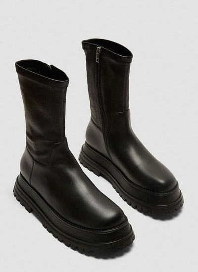 Shop Burberry Hurr Chunky Sole Zip In Black
