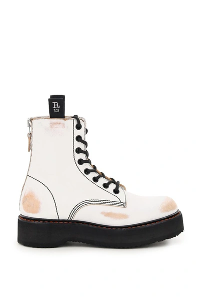 Shop R13 Lace Up Combat Boots In White