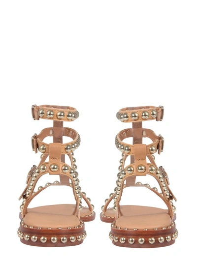Shop Ash Play Studded Sandals In Beige
