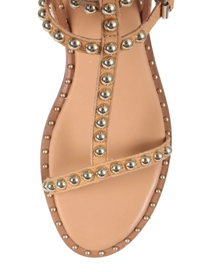 Shop Ash Play Studded Sandals In Beige