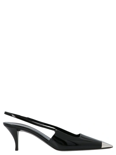 Shop Saint Laurent Retro Blade Slingback Pumps In Black