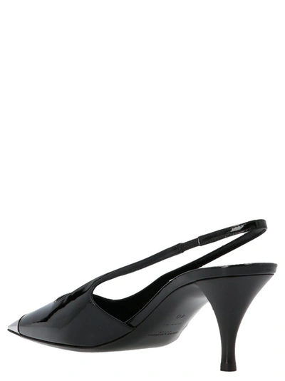 Shop Saint Laurent Retro Blade Slingback Pumps In Black