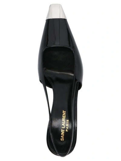 Shop Saint Laurent Retro Blade Slingback Pumps In Black