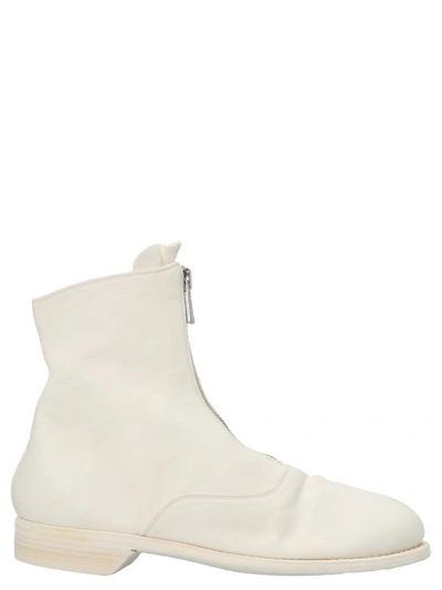 Shop Guidi 210 Front Zip Ankle Boots In White