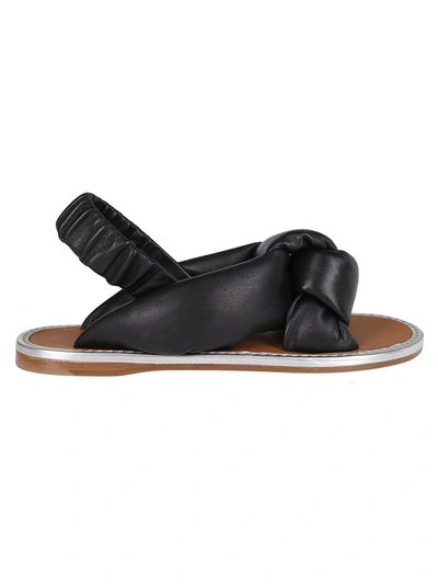 Shop Miu Miu Knotted Sandals In Black