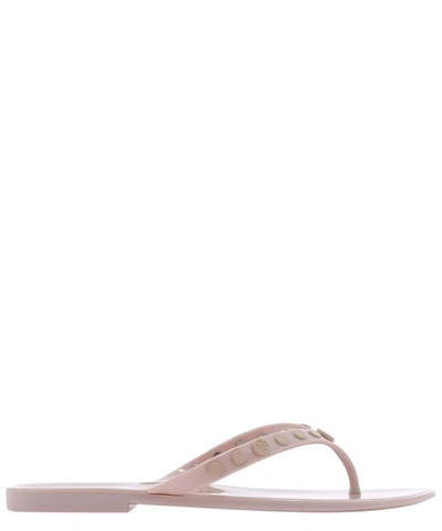 Shop Tory Burch Studded Jelly Thong Sandals In Pink