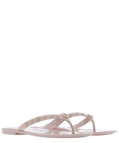 Shop Tory Burch Studded Jelly Thong Sandals In Pink