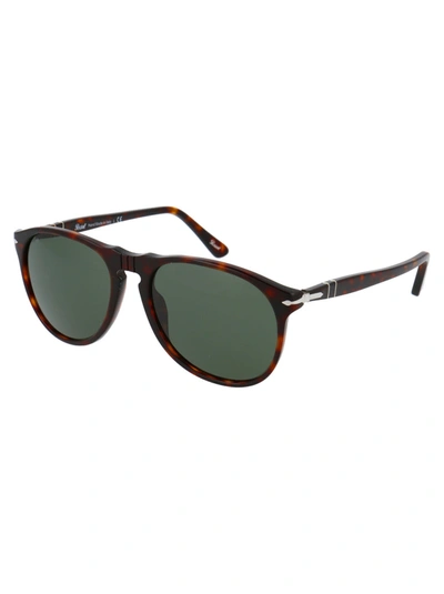 Shop Persol Round Frame Sunglasses In Brown