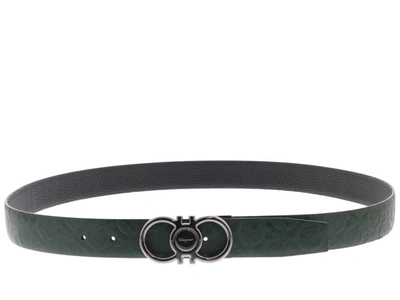 Shop Ferragamo Salvatore  Gancini Reversible Belt In Multi