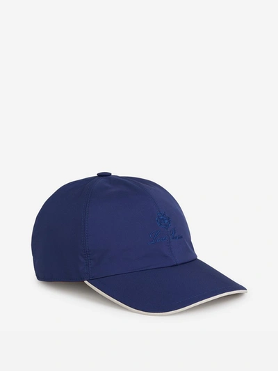 Shop Loro Piana Logo Embroidered Baseball Cap In Blue