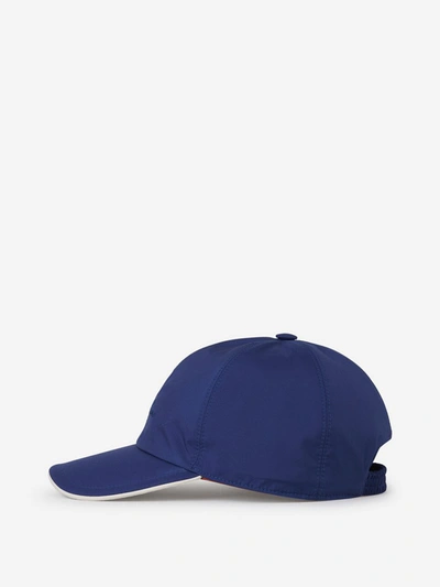 Shop Loro Piana Logo Embroidered Baseball Cap In Blue