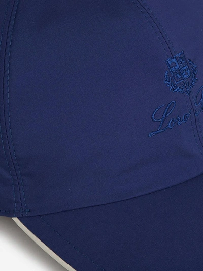 Shop Loro Piana Logo Embroidered Baseball Cap In Blue