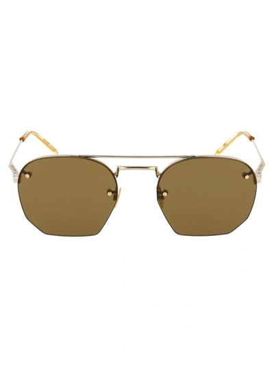 Shop Saint Laurent Eyewear Sl 422 Sunglasses In Gold