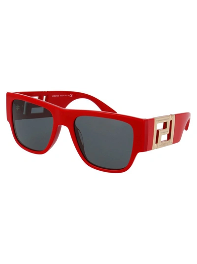 Shop Versace Eyewear Square Frame Sunglasses In Red