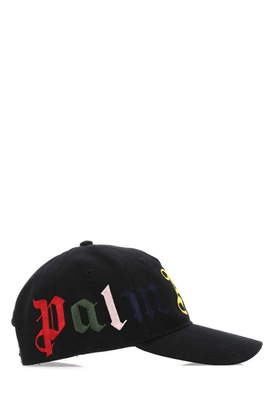Shop Palm Angels Logo Embroidered Baseball Cap In Black