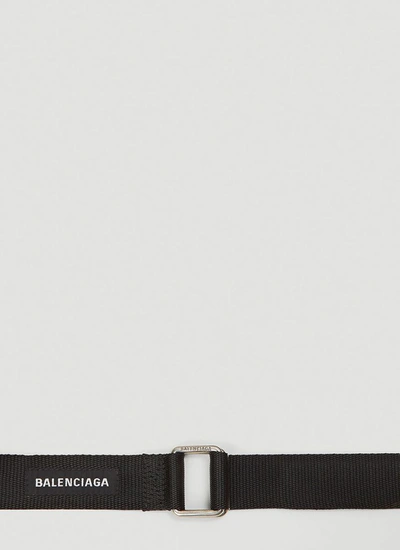 D-ring Logo-patch Grosgrain Belt In Black
