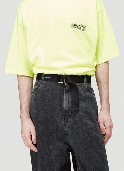 Balenciaga D-ring Logo-patch Grosgrain Belt In Black | ModeSens