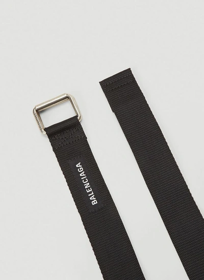 Balenciaga D-ring Logo-patch Grosgrain Belt In Black | ModeSens
