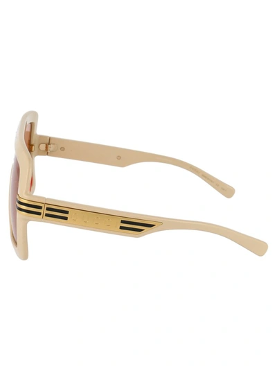 Shop Gucci Eyewear Square Frame Sunglasses In Beige