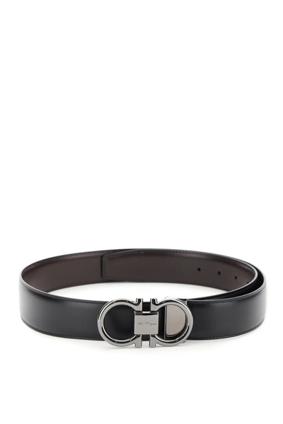 Shop Ferragamo Salvatore  Gancini Reversible Belt In Multi