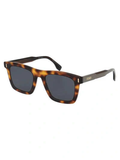 Shop Fendi Eyewear Square Frame Sunglasses In Multi
