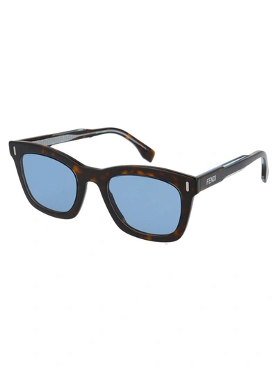 Shop Fendi Eyewear Square Frame Sunglasses In Multi