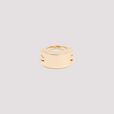 Shop Bottega Veneta Logo Engraved Ring In Gold