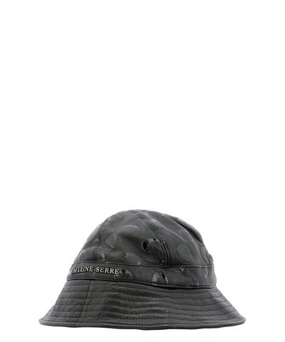 Shop Marine Serre Moon Leather Bucket Hat In Black