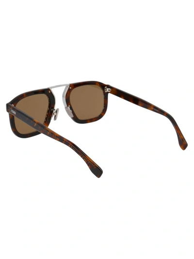 Shop Fendi Eyewear Ff Patterned Square Frame Sunglasses In Multi