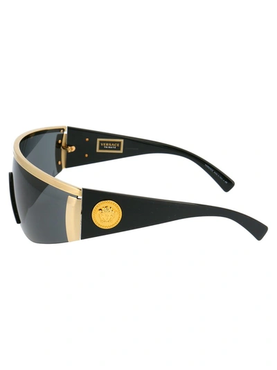 Shop Versace Eyewear Medusa Detail Shield Sunglasses In Multi