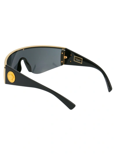 Shop Versace Eyewear Medusa Detail Shield Sunglasses In Multi