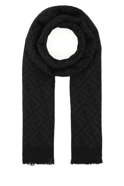 Shop Fendi Ff Motif Scarf In Black