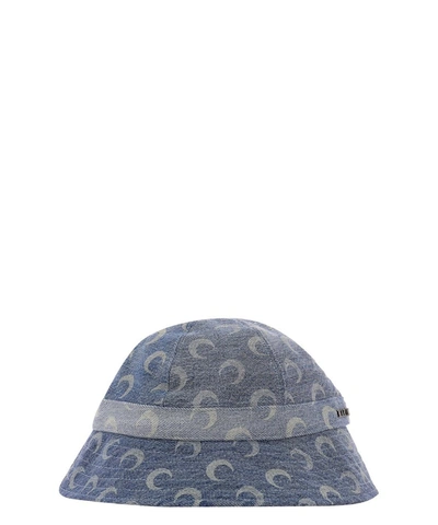 Shop Marine Serre Moon Denim Bucket Hat In Blue