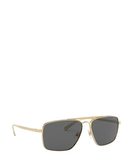 Shop Versace Eyewear Square Frame Sunglasses In Gold