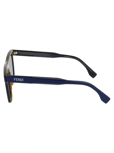 Shop Fendi Eyewear Square Frame Sunglasses In Blue