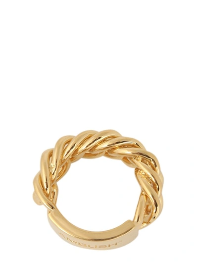 Shop Ambush Logo Chain Ring In Gold