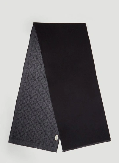 Shop Gucci Gg Jacquard Scarf In Black